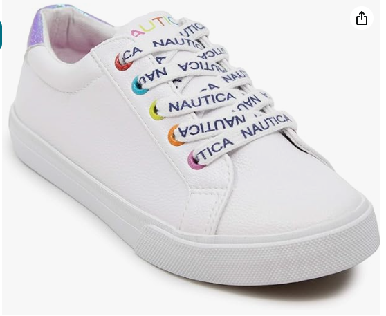 Nautica Girls Fashion Shoe - Lace-Up Low-Top Size4 Color: White (New)