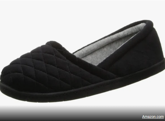 Dear Foam Women's 11 Rubber Sole House Slippers, Black (New, RB)