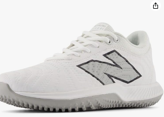 New Balance Women's FuelCell Fuse V4 Turf Trainer Softball Shoe Size: w12/m10.5, White/Grey (New)