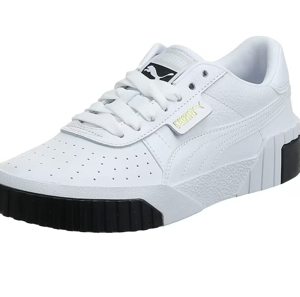 PUMA Women's Cali Sneaker Size: 6, White/Black RB (Open Box)