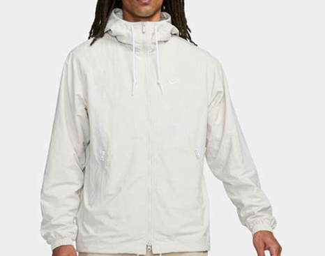 Nike M Nk Club Wvn Fz Jacket-Light Bone/White (NEW)