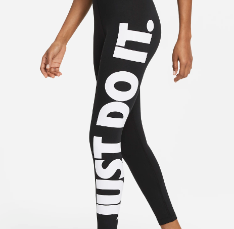 Nike Women's Essentials Legging - "Just Do It" - Black & White (New)