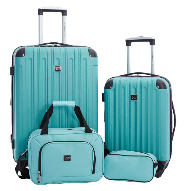 Travelers Club Midtown Hardside Luggage Travel, Emerald, 4-Piece Set (NEW, OPEN BOX)