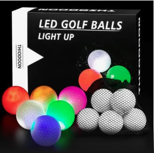 THIODOON LED Golf Balls for Night Sports (6 Pack) Flashing Glow In The Dark Led Golf Balls Light up Long Lasting Bright Night Sports 6 Colors for Your Choice (New)