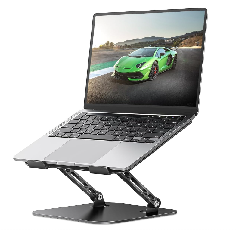 Orlian Laptop Stand Adjustable Aluminum Laptop Stand for Desk Ergonomic Computer Riser Sturdy Notebook Stand Laptop Riser for Laptops Tablets Within 10-17.3’’, Black (NEW, OPEN BOX)