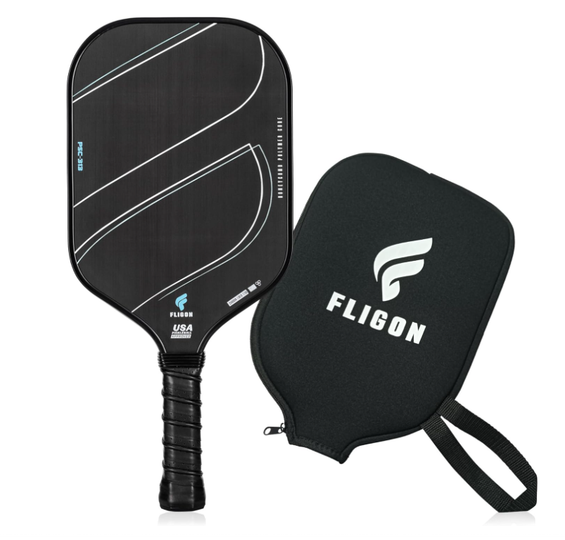 Pickleball Racquet,T700 Raw Carbon Fiber Surface (CFS) Pickleball Paddles for high grit and Spin, USAPA approved16mm PP Honeycomb core, with Pickleball Racket Cover, Thermoformed Pickleball Racket (NEW, OPEN BOX)