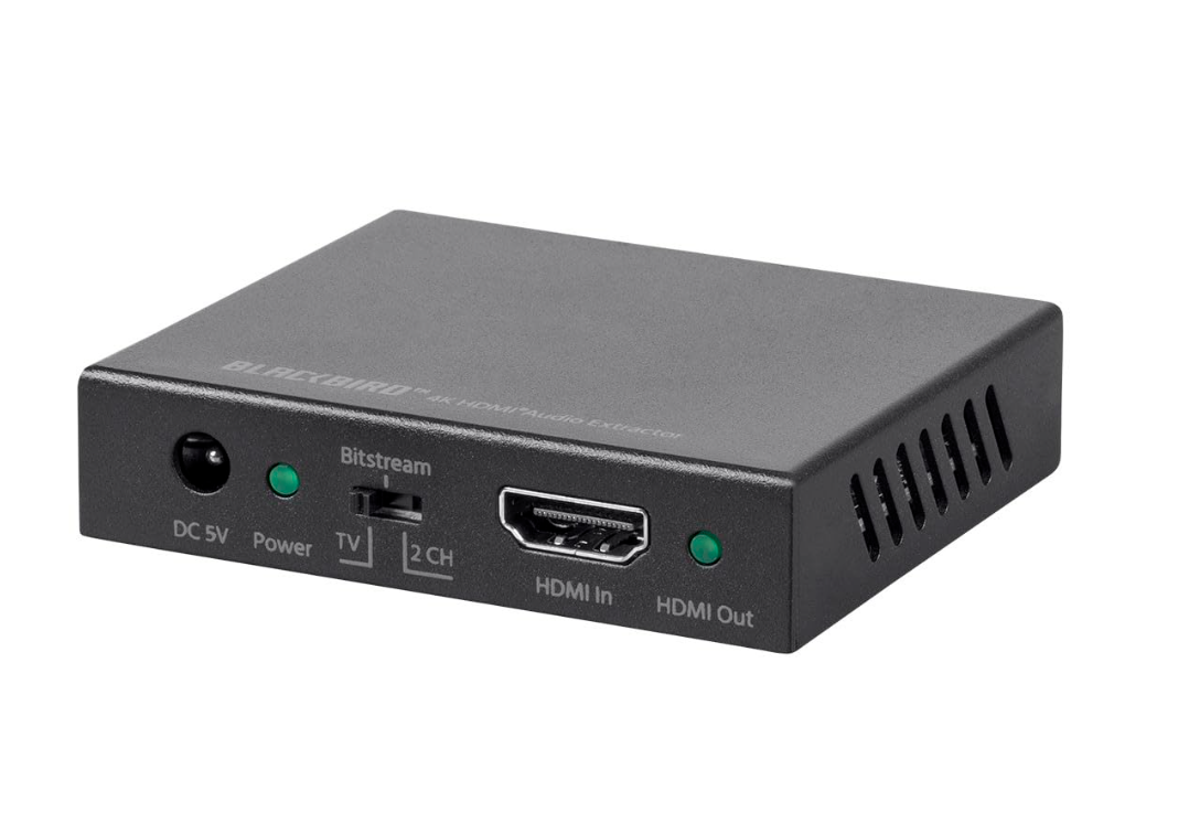 Monoprice Blackbird 4K HDMI Audio Extractor - 18Gbps, HDCP 2.2, 4K@60Hz, YCbCr 4:4:4, Digital And Analog Out (NEW, OPEN BOX)