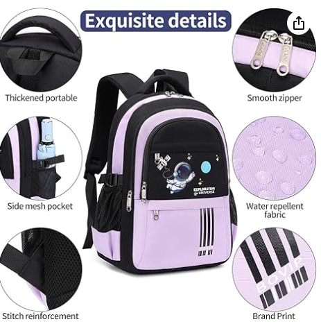 BOVIP Kids Backpack for Boys Girls Astronaut Lightweight Bookbags School Bags Backpack(New)