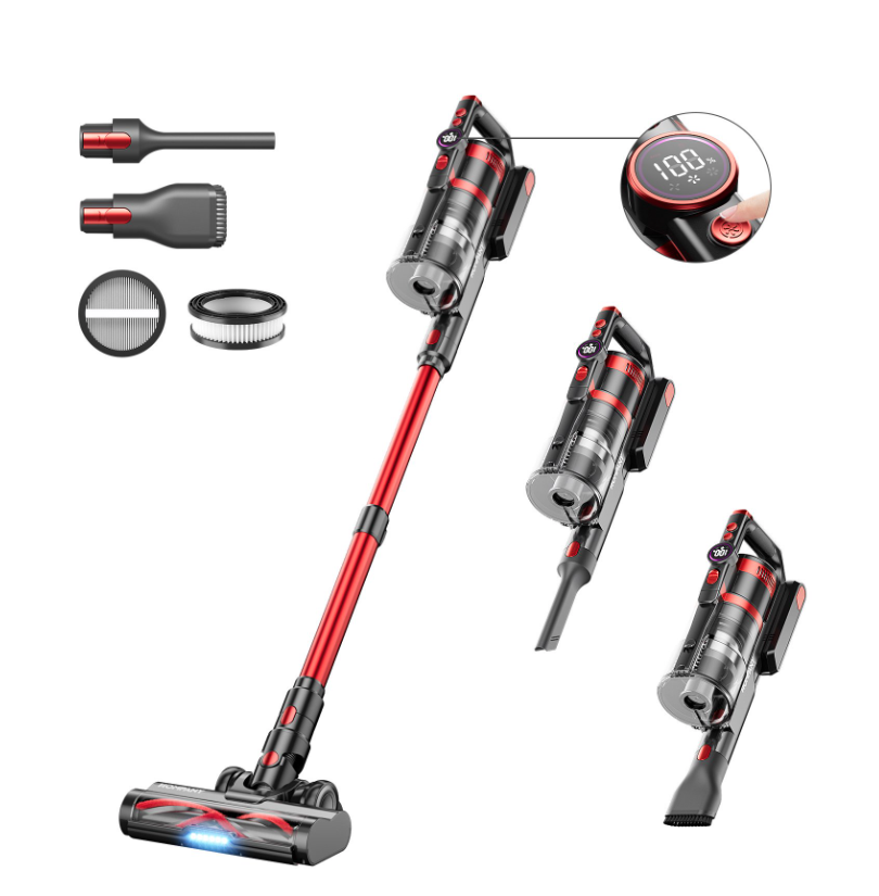 HOMPANY Cordless Vacuum Cleaner, 40Kpa/500W Stick Vacuum with Smart Display, Dual Handle Vacuum Cleaners for Home, Up to 55 Mins Run Time, Suitable for Pet Hair/Carpet/Hard Floors SmartVac13 (NEW, OPEN BOX)