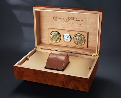 CUERVO Y SOBRINOS WOOD HEAVY HIGH QUALITY WATCH BOX (New, open)