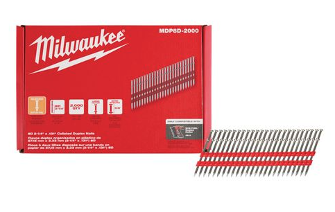 Milwaukee MDP8D-2000 Milwaukee 8D 2-1/4” x .131” Collated Duplex Nails (New, damaged box)