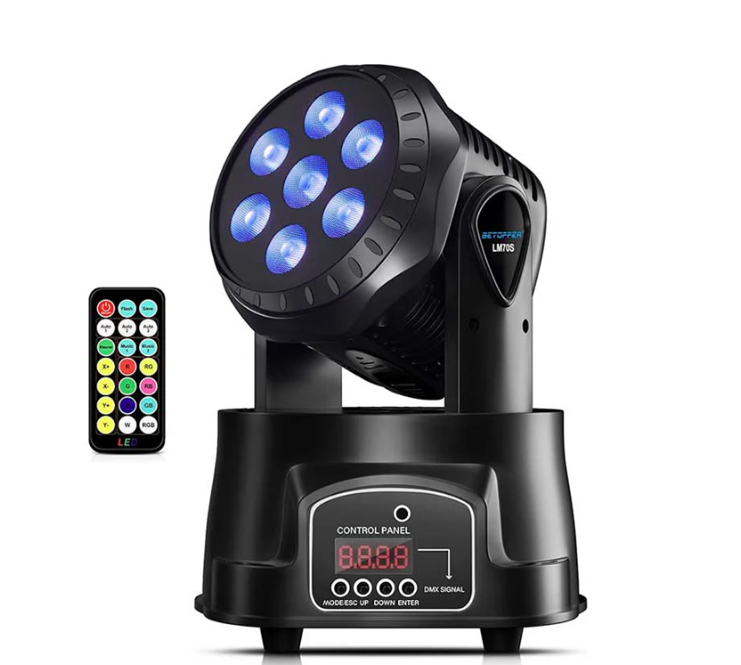 Betopper 7x8W RGBW Mini Stage Lights Moving Head For KTV DJ Disco Club Wedding (NEW, OPEN BOX)