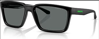 Arnette Man Sunglasses Black Matte Top/Shiny Frame, Polar Grey Lenses, 57MM NEW