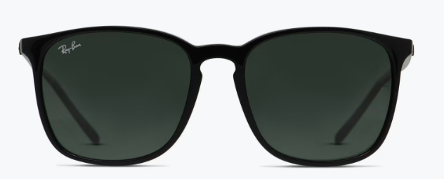 Ray-Ban RB4387 Square Sunglasses, Black/Dark Green, 56 mm NEW