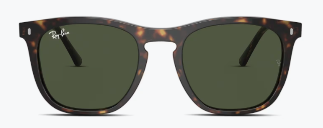 Ray-Ban RB2210 Square Sunglasses, Havana/Green, 53 mm