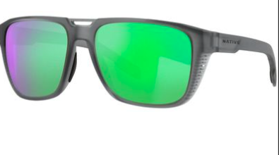 Native Eyewear Men's Mammoth Square Sunglasses, Polarized Green Reflex, 57 mm NEW