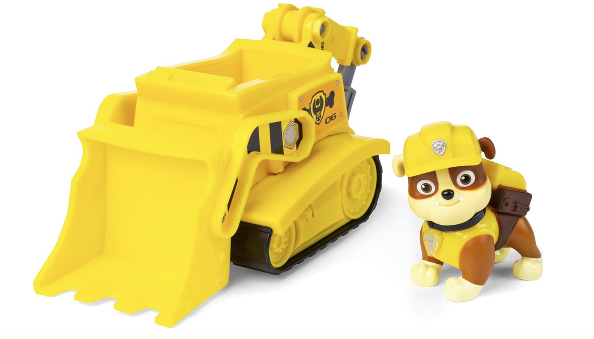 Paw Patrol, Rubble’s Bulldozer Vehicle with Collectible Figure, for Kids Aged 3 and Up (New, Open Box) *Damaged Box*