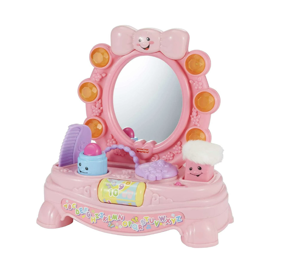 Fisher-Price Baby & Toddler Toy Laugh & Learn Magical Musical Mirror Pretend Vanity Set for Infants Ages 6+ Months (New, Open Box)