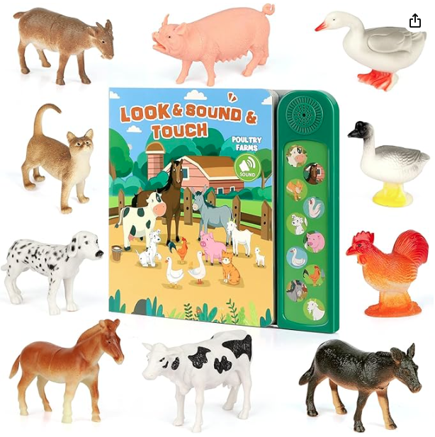 Farm Animals Figures Toys with 10 Realistic Plastic Animal (NEW)