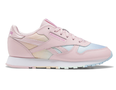 Reebok Classic Leather Toddler Girls' "Pink Rainbow" Shoe - 4