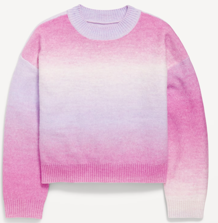 So Soft Crewneck Ombré Sweater for Girls-Large