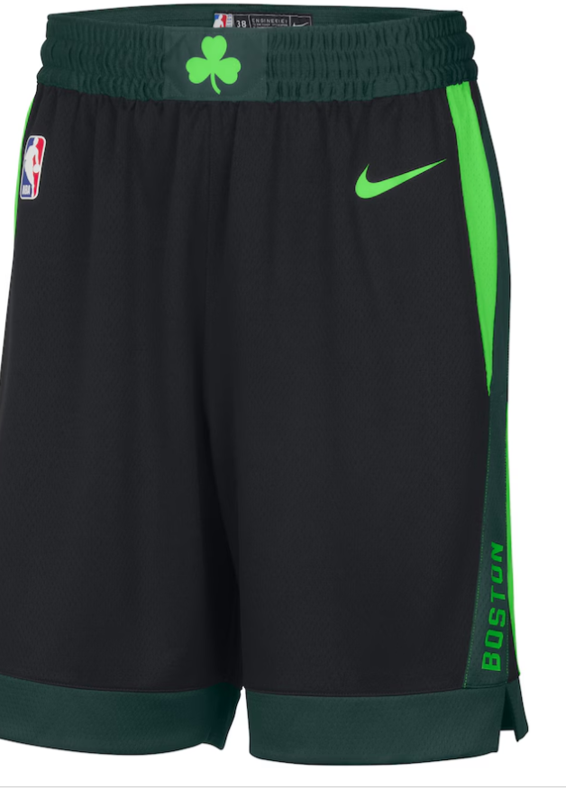Men's Boston Celtics Nike Black 2024/25 City Edition Swingman Shorts-2X