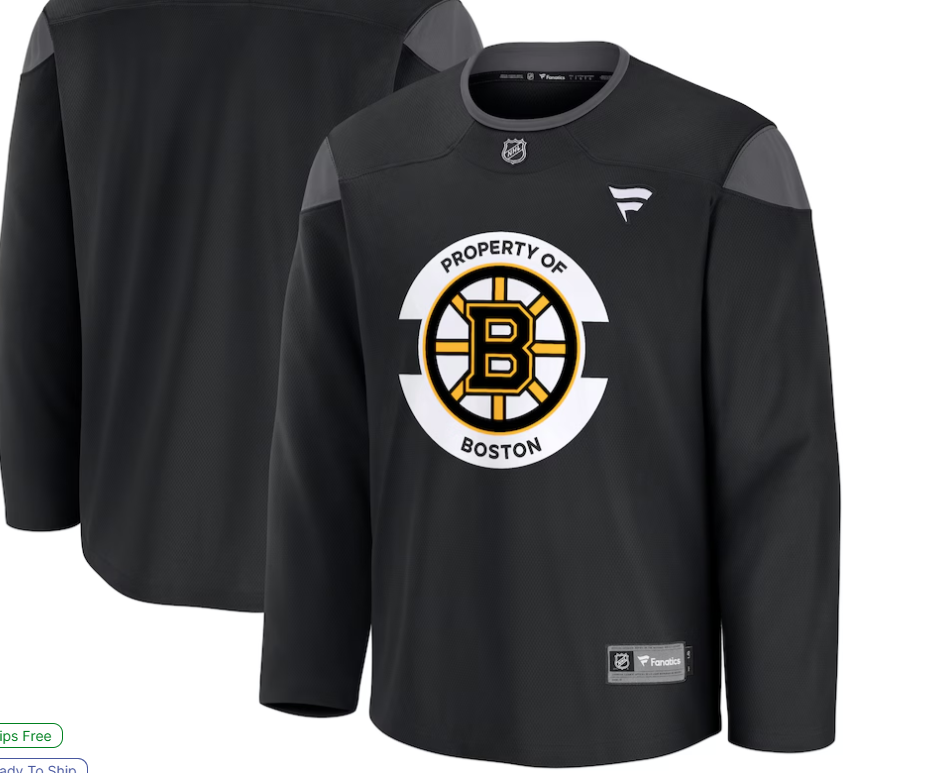 Boston Bruins Fanatics Team Practice Jersey - Black, Men's Large