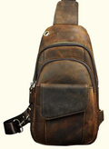 James Leather Cowhide Leather Sling Bag