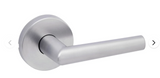 Kwikset Milan Privacy Door Lever Set with Round Rose - Satin Chrome