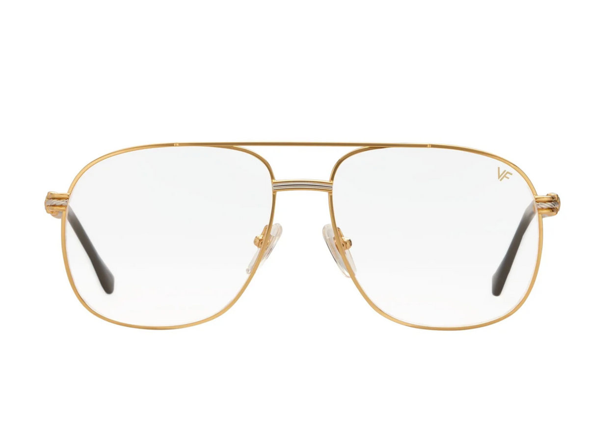 * Snatch Double Rope Edition 18KT Two-Tone Gold Glasses with Clear Lenses