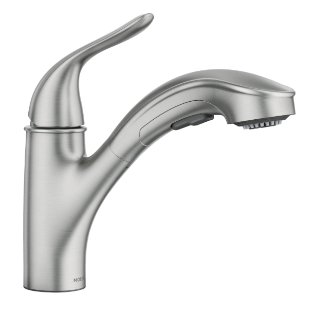 *MOEN Brecklyn One-Handle Low Arc Pullout Kitchen Faucet, Spot Resist Stainless