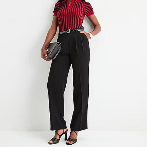 *Worthington Womens Everyday Pant, Relaxed High-Rise, Size 6
