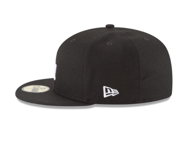 *LA Dodgers Black and White Basic 59FIFTY Fitted, Men's 7 1/4