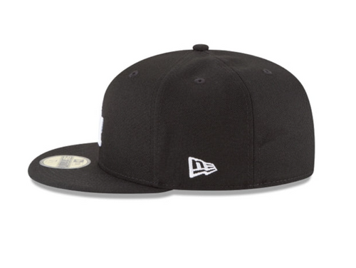 *LA Dodgers Black and White Basic 59FIFTY Fitted, Men's 7 1/4