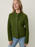 *ANN TAYLOR Weekend Mock Neck Women's Sweater Jacket, Pesto, Large