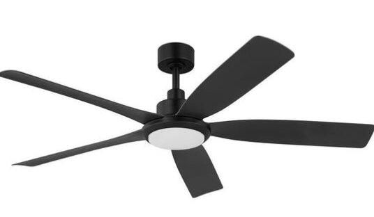 Amaia 56 in. Indoor/Outdoor Coastal Grade DC Motor Matte Black Ceiling Fan with Adjustable White LED and Remote Included