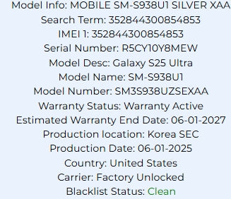SAMSUNG Galaxy S25 Ultra Cell Phone, 512GB AI Smartphone, Unlocked Android, AI Camera, Fast Processor, Long Battery Life, 2025, US 1 Yr Manufacturer Warranty, Titanium Whitesilver