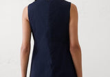 Racer-Neck Knit Midi Dress in Preppy Navy by Banana Republic - Small