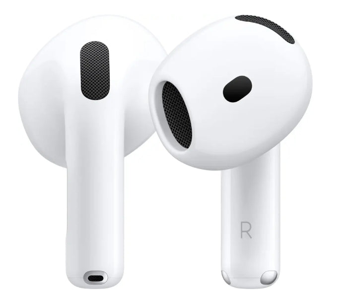 Apple AirPods 4 Wireless Earbuds, Bluetooth Headphones, Personalized Spatial Audio, Sweat and Water Resistant, USB-C Charging Case, H2 Chip, Up to 30 Hours of Battery Life, Effortless Setup for iPhone