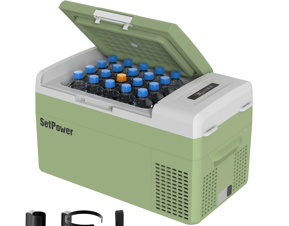 Setpower FC15 Car Fridge Freezer Electric Cooler For Car 15.8Qt Green