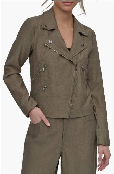 Crinkle Moto Jacket DKNY Size XL
