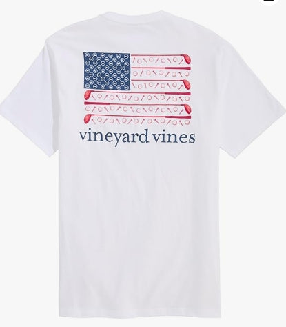 vineyard vines Men's Americana Golf Flag Short-Sleeve Pocket Tee size  Xl