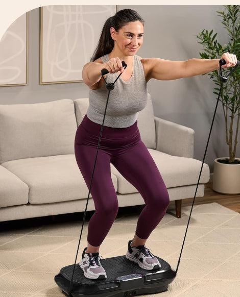 Lifepro Waver Vibration Plate Exercise Machine – High-Intensity Vibration for Muscle Activation, Full-Body Workout Vibrating Platform with Loop Bands, Fitness Equipment for Strength Toning & Fat Loss