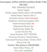 Apple Watch Ultra 2 [GPS + Cellular 49mm] Smartwatch, Sport Watch with Black Titanium Case with Black Ocean Band. Fitness Tracker, Precision GPS, Action Button, Extra-Long Battery Life
