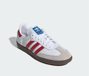Adidas Samba OG Shoes - Cloud White / Better Scarlet / Gum - 5.5