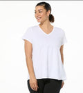 Hue Women's Short Sleeve V-Neck Super Soft Stretch Perfect Legging Tunic Tee - White - XL