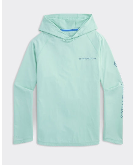 Vineyard Vines Whale Dot Long-Sleeve Harbor Performance Hoodie Tee L