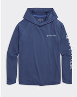Vineyard Vines Whale Dot Long-Sleeve Harbor Performance Hoodie Tee L
