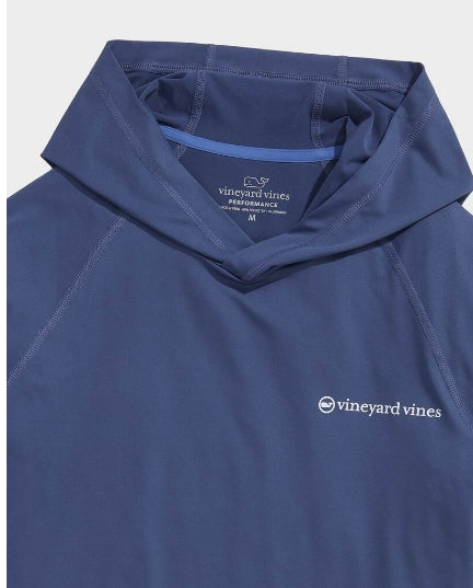 Vineyard Vines Whale Dot Long-Sleeve Harbor Performance Hoodie Tee L