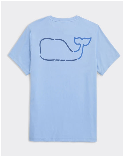 Vineyard Vines On-The-Go Whale Outline Short-Sleeve Harbor Performance Tee L